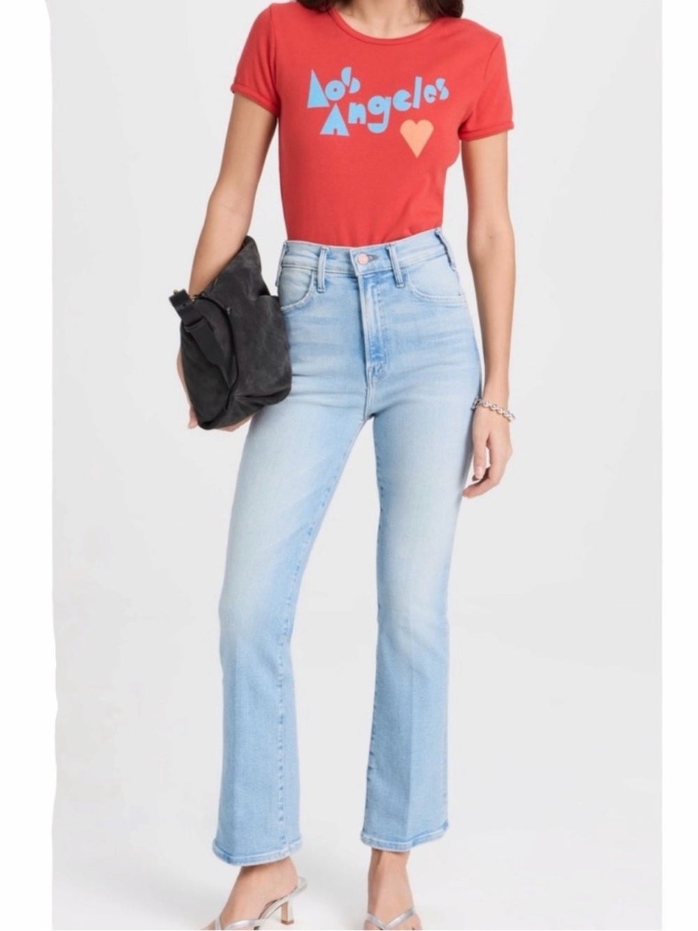 Mother The Hustler Ankle High Rise Cropped Flare Jeans California Cruiser